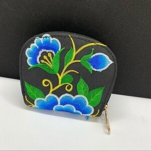 Mexican Embroidered Coin Wallet coin Pouch Floral